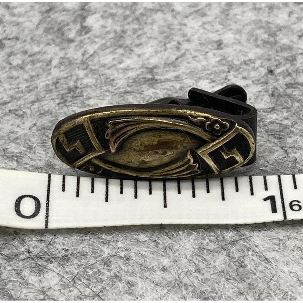 Vintage Art Deco Tie Clip Bar Brass Tone Elegant Old Money Unique‎ Style Estate
